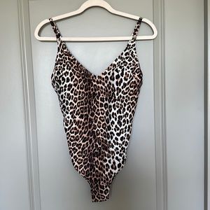 H&M Leopard Print One Piece Swimsuit